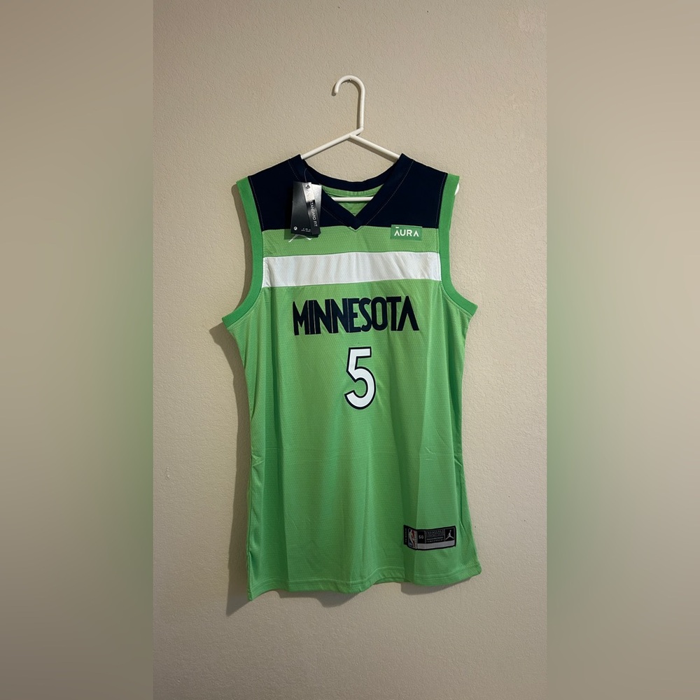 NWT Jordan Anthony Edwards Basketball Jersey #5 Embroidered Green